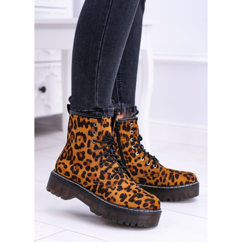FRID Botas altas de mujer con estampado de leopardo Grande marrón 2