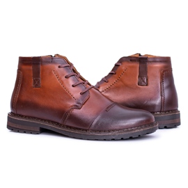 Joker Botas de hombre Botas de cuero polaco Cognac Testo marrón 6