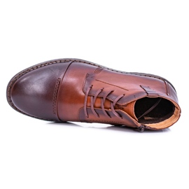 Joker Botas de hombre Botas de cuero polaco Cognac Testo marrón 5