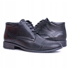 Joker Botas cálidas para hombre, cuero pulido, negro, Columbs 5