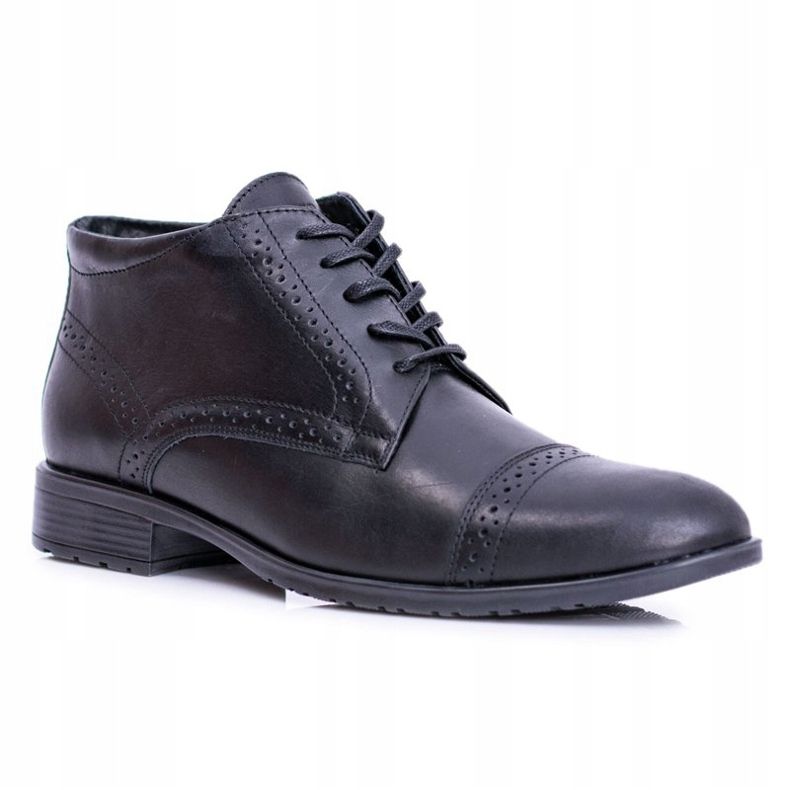 Joker Botas cálidas para hombre, cuero pulido, negro, Columbs 1