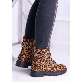 Botas altas de mujer con estampado de leopardo Albere marrón 3