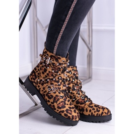 Botas altas de mujer con estampado de leopardo Albere marrón 4