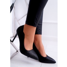 FB1 Zapatos de tacón de mujer Black Glitter Extrade negro 3