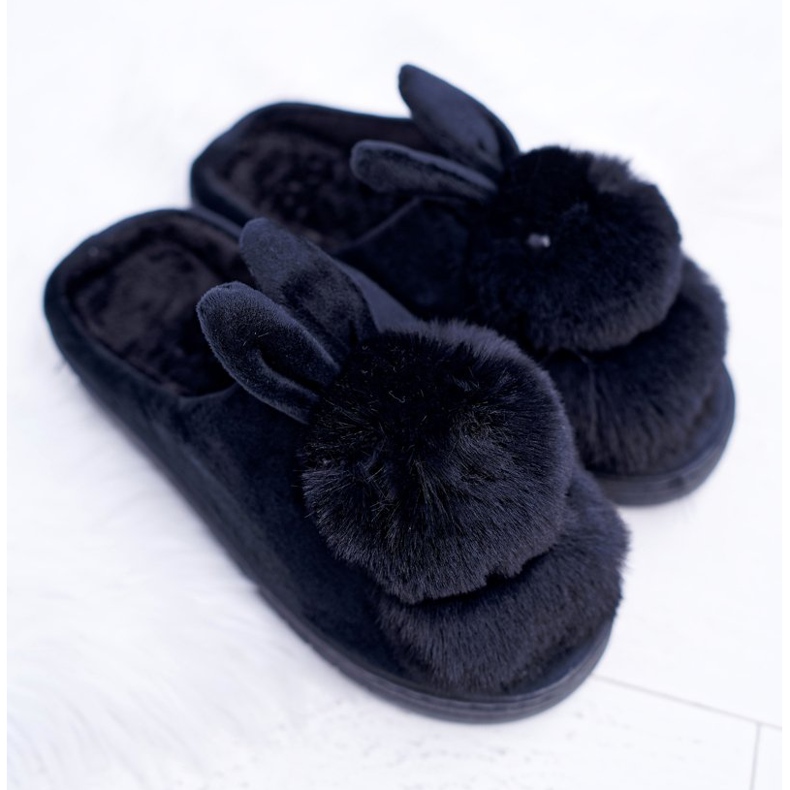 Pantuflas Clásicas De Mujer Con Un Conejo Negro Howi 1 Pantuflas Clásicas De Mujer Con Un Conejo Negro Howi 1