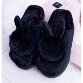 Pantuflas Clásicas De Mujer Con Un Conejo Negro Howi 2 Pantuflas Clásicas De Mujer Con Un Conejo Negro Howi 2