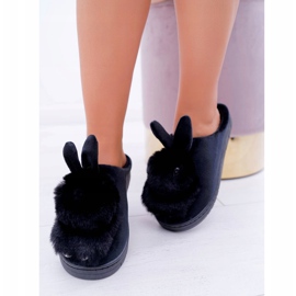 Pantuflas Clásicas De Mujer Con Un Conejo Negro Howi 5