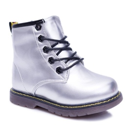 Botas Infantiles Calentadas Con Tramperos De Piel Silver Debi gris 1