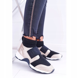 Zapatos Deportivos de Mujer Lu Boo con Calcetín Dorado Glitter Phantom negro multicolor amarillo 2