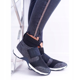 Zapatos Deportivos De Mujer Lu Boo Con Calcetín Negro Glitter Phantom 3
