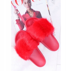 Pantuflas de Mujer con Piel Piel Roja rojo 3