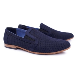 Mocasines sin cordones para hombre azul marino Bednarek Munero 1