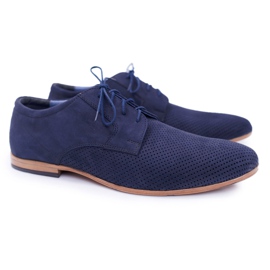 Bednarek Polish Shoes Hombres Brogues Bednarek Nubuck Calado Azul Marino Hermes 7