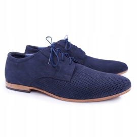Bednarek Polish Shoes Hombres Brogues Bednarek Nubuck Calado Azul Marino Hermes 1