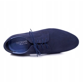 Bednarek Polish Shoes Hombres Brogues Bednarek Nubuck Calado Azul Marino Hermes 2