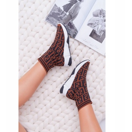 Zapatos deportivos para mujer High Sock Brown Press marrón 7