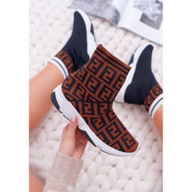 Zapatos deportivos para mujer High Sock Brown Press marrón 5