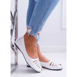 Bailarinas para mujer Maciejka Leather Open Toes 03497-59 blanco 6