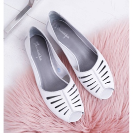 Bailarinas para mujer Maciejka Leather Open Toes 03497-59 blanco 1
