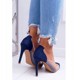 NFR Stilettos de mujer transparentes con Spitz Navy Blue Live azul marino 4
