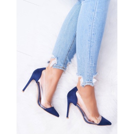 NFR Stilettos de mujer transparentes con Spitz Navy Blue Live azul marino 5