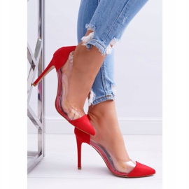 NFR Stilettos Transparentes para Mujer Red Spitz Live rojo 3