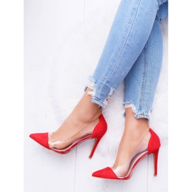 NFR Stilettos Transparentes para Mujer Red Spitz Live rojo 5
