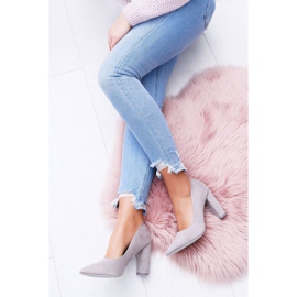 SEA De Mujer Salón Con Tacón Ante Gris Fresa 7