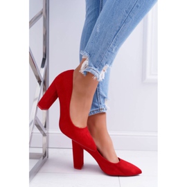 SEA De Mujer Salón Con Tacón Ante Rojo Fresa 2