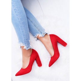 SEA De Mujer Salón Con Tacón Ante Rojo Fresa 7