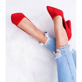 SEA De Mujer Salón Con Tacón Ante Rojo Fresa 8