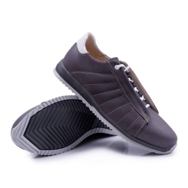 Bednarek Polish Shoes Hombres Zapatos Brogues Bednarek Sport Cuero Gris Geos 3