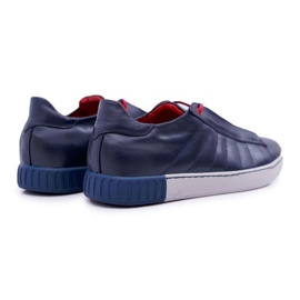 Bednarek Polish Shoes Zapatos Brogues Bednarek Sport De Cuero Sin Malla Para Hombre Azul Marino Geos 2