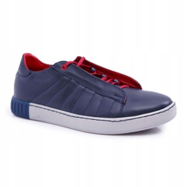 Bednarek Polish Shoes Zapatos Brogues Bednarek Sport De Cuero Sin Malla Para Hombre Azul Marino Geos 5