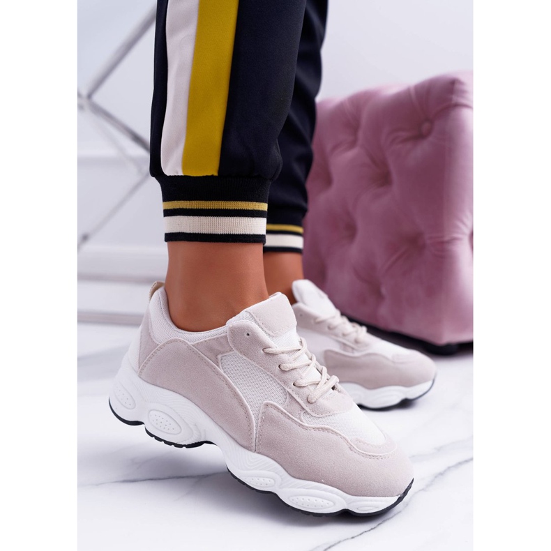 NFR Zapatillas Deportivas Mujer Ante Lollipop Beige y Blanco marrón 2