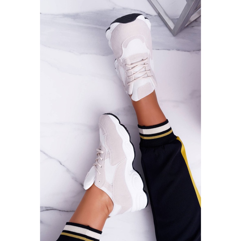 NFR Zapatillas Deportivas Mujer Ante Lollipop Beige y Blanco marrón 1