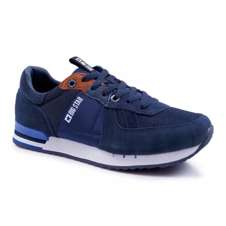 Zapatos Deportivos Para Hombre Big Star Suede Leather Azul Marino DD174321 2