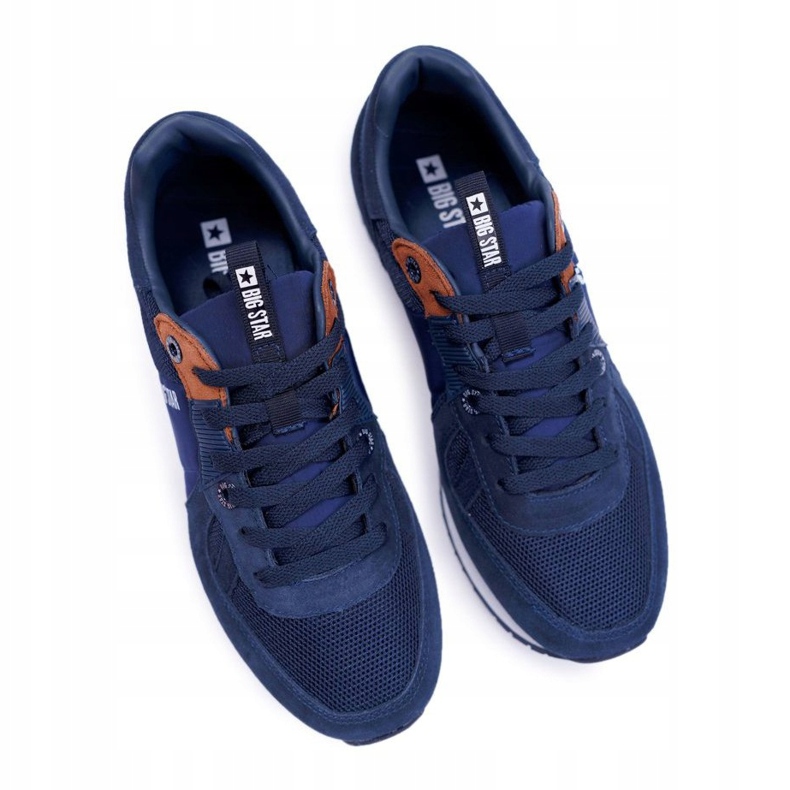 Zapatos Deportivos Para Hombre Big Star Suede Leather Azul Marino DD174321 1