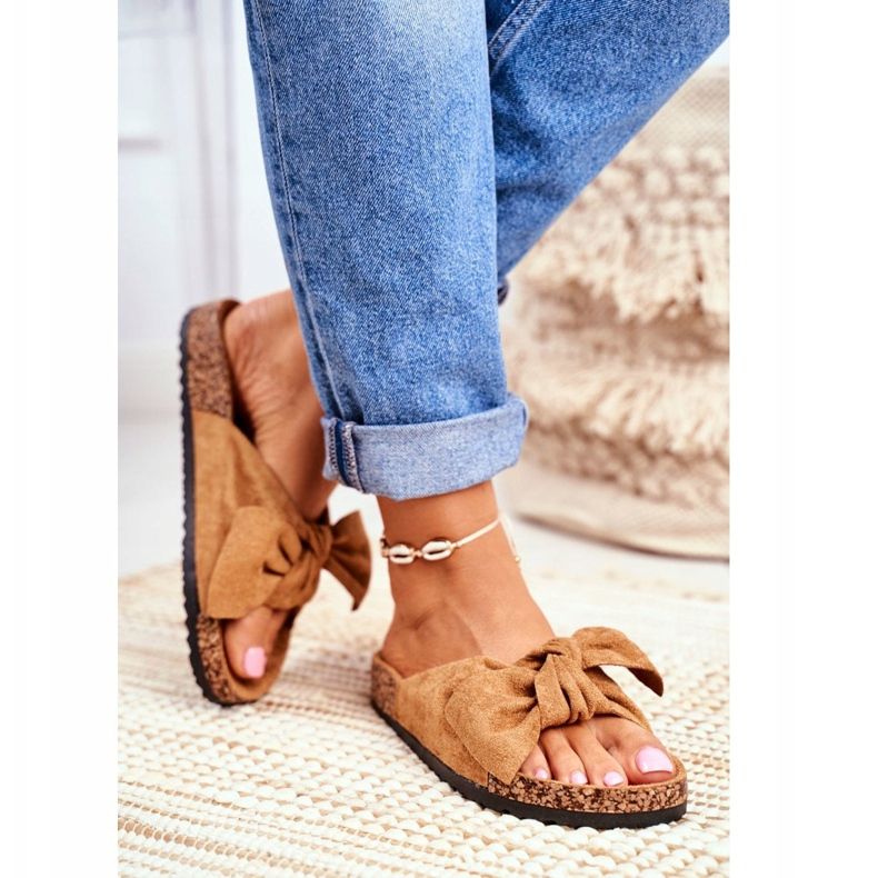 PS1 Pantuflas de Mujer Marrones con Lazo Wendy Cork marrón 2