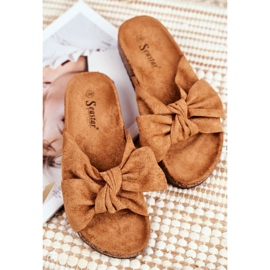 PS1 Pantuflas de Mujer Marrones con Lazo Wendy Cork marrón 6