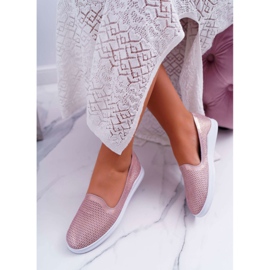 S.Barski Zapatos Brogues de cuero sin cordones Lordsy Pink Lordi rosado 3