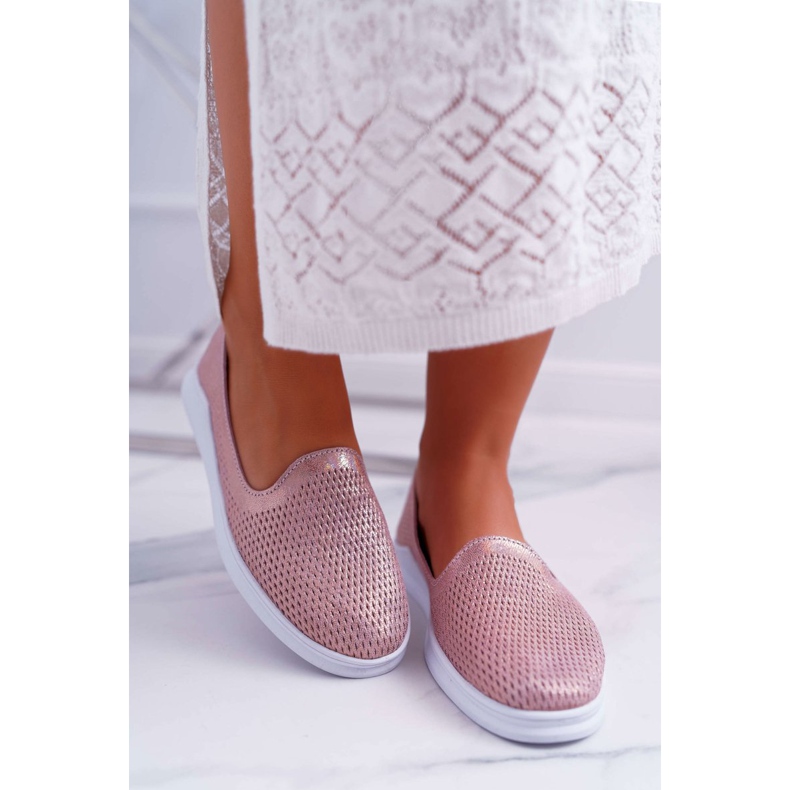 S.Barski Zapatos Brogues de cuero sin cordones Lordsy Pink Lordi rosado 2