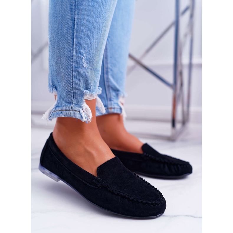 Mocasines Mujer Sergio Leone Suede Black Winted negro 1