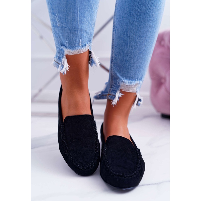 Mocasines Mujer Sergio Leone Suede Black Winted negro 2