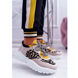 NFR Zapatillas Deportivas Mujer Suela Alta Leopardo Chillout beige amarillo 1