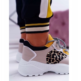 NFR Zapatillas Deportivas Mujer Suela Alta Leopardo Chillout beige amarillo 3