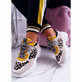 NFR Zapatillas Deportivas Mujer Suela Alta Leopardo Chillout beige amarillo 6