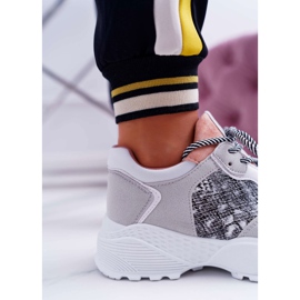 NFR Zapatillas Deportivas Mujer Suela Alta Piel Serpiente Rosa Chillout rosado gris 3