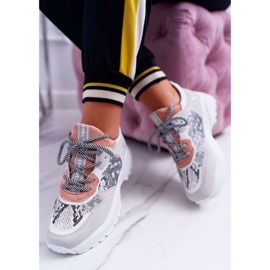 NFR Zapatillas Deportivas Mujer Suela Alta Piel Serpiente Rosa Chillout rosado gris 6