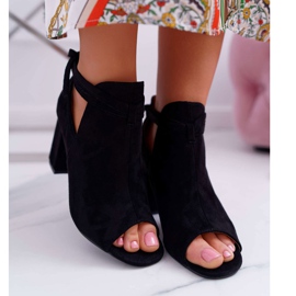 Vinceza Botines negros Sandalias en una barra Dedos abiertos Grises 2